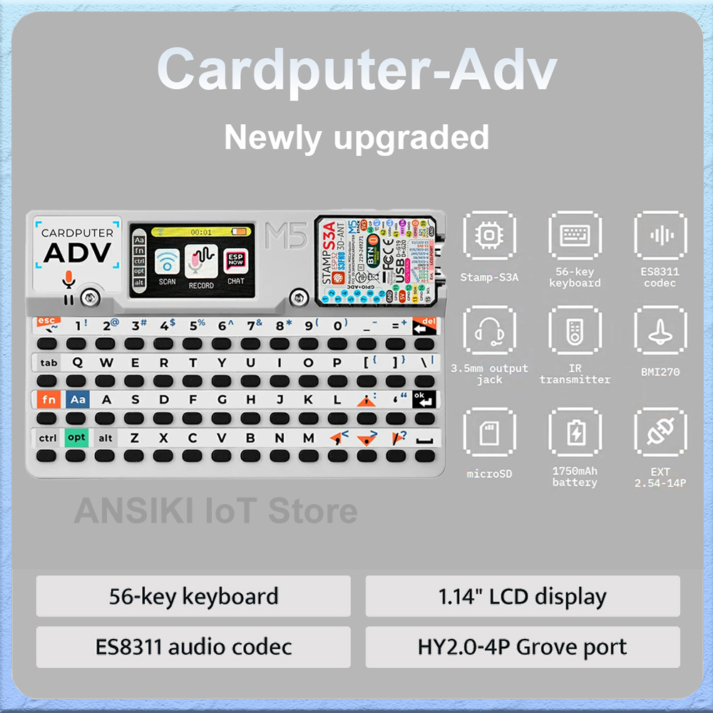 Electronics Project Kit - M5Stack Cardputer-Adv Komputer Kartu yang Dapat